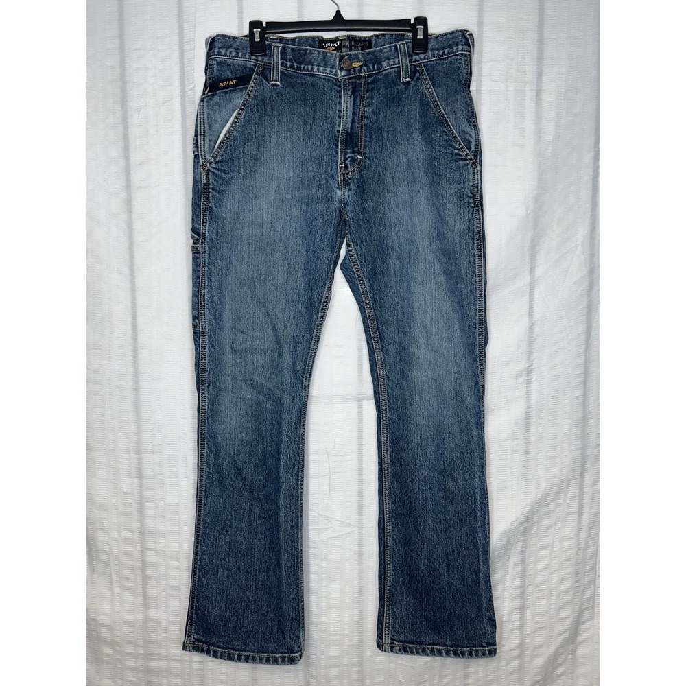 Ariat Rebar M4 Jeans Mens 34x32 Medium Wash Relaxed Workhorse Bootcut Carpenter